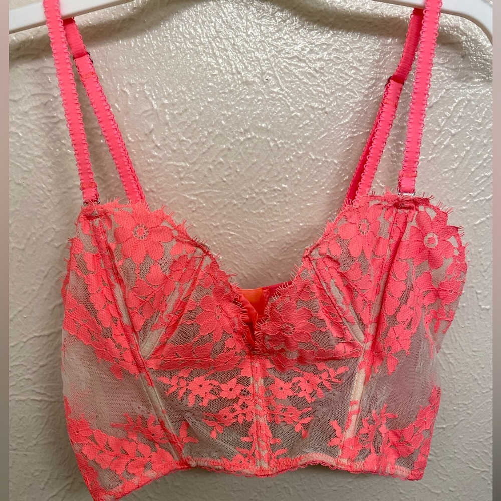 NWT Dream Angels Victoria’s Secret Pink Mesh Bustier